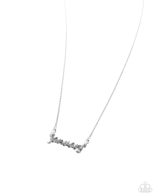 Birth Month Bling - January - Silver Necklace - Paparazzi Accessories