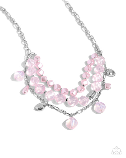 Cubed Cameo - Pink Necklace - Paparazzi Accessories