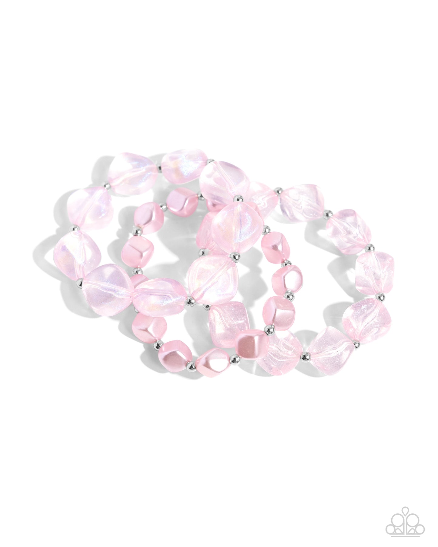 Glittery Gala - Pink Stretchy Bracelets - Paparazzi Accessories