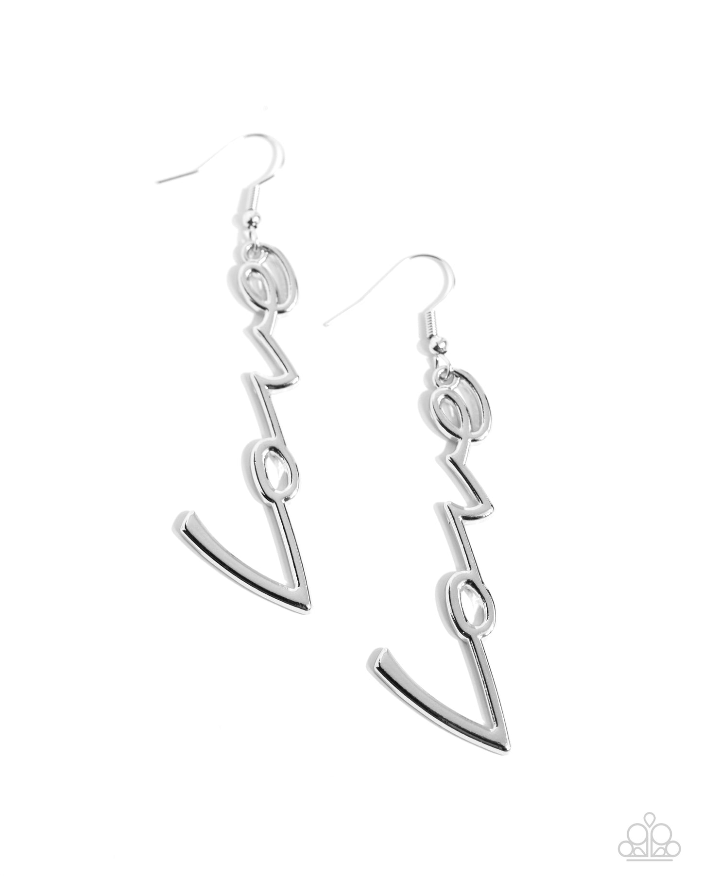 Light-Catching Letters - Silver Fishhook Earrings - Paparazzi Accessories