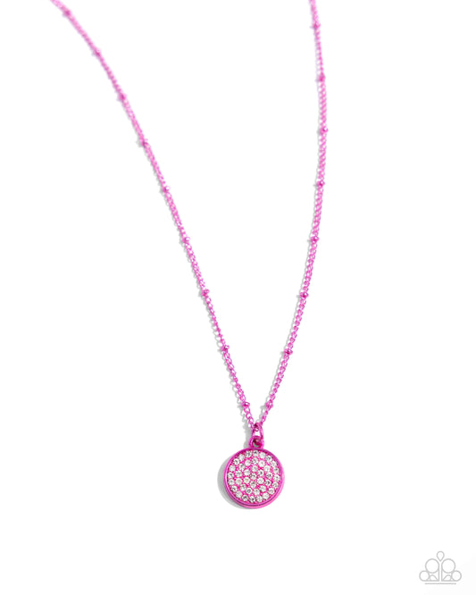 Bejeweled Basic - Pink Dipped Metal Necklace - Paparazzi Accessories