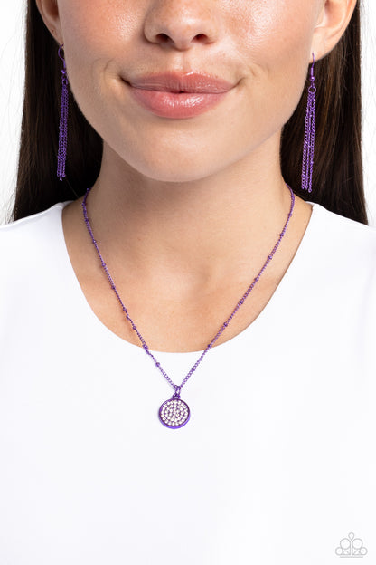 Bejeweled Basic - Purple Dipped Metal Necklace - Paparazzi Accessories