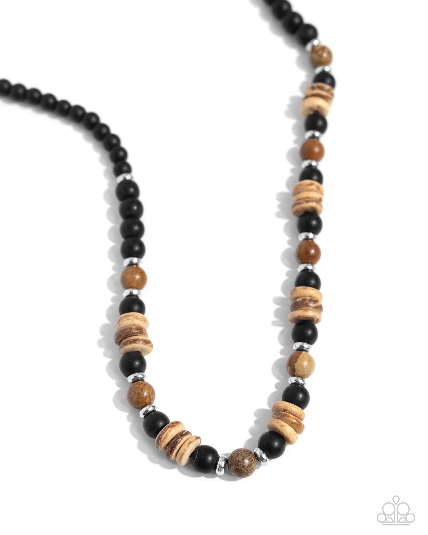 Sand of the Sonoran - Black Bead and Wood Urban Necklace - Paparazzi Accessories