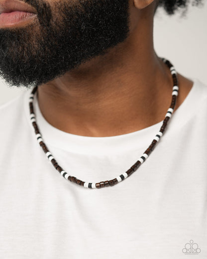 Earthy Ego - Black Wooden Beads Urban Necklace - Paparazzi Accessories