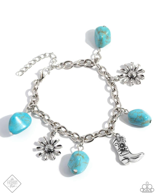 Badlands Beau - Blue Clasp Bracelet - Paparazzi Accessories