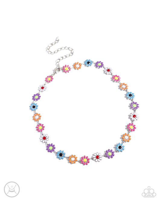 Floral Falsetto - Multi Choker Necklace - Paparazzi Accessories