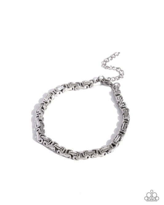 Interlocked Industry - Silver Urban Clasp Bracelet - Paparazzi Accessories
