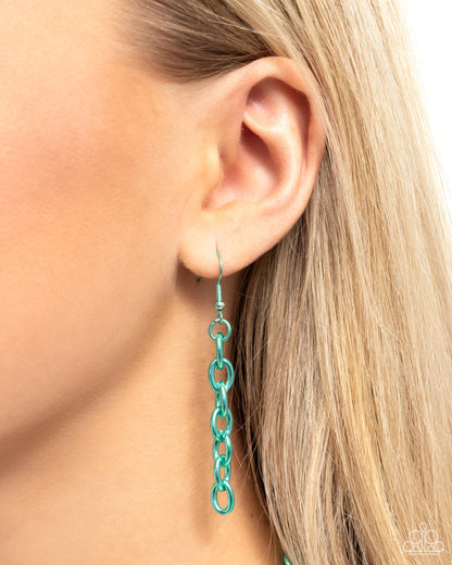 Loving Luxury - Green Dipped Metal Heart Necklace - Paparazzi Accessories