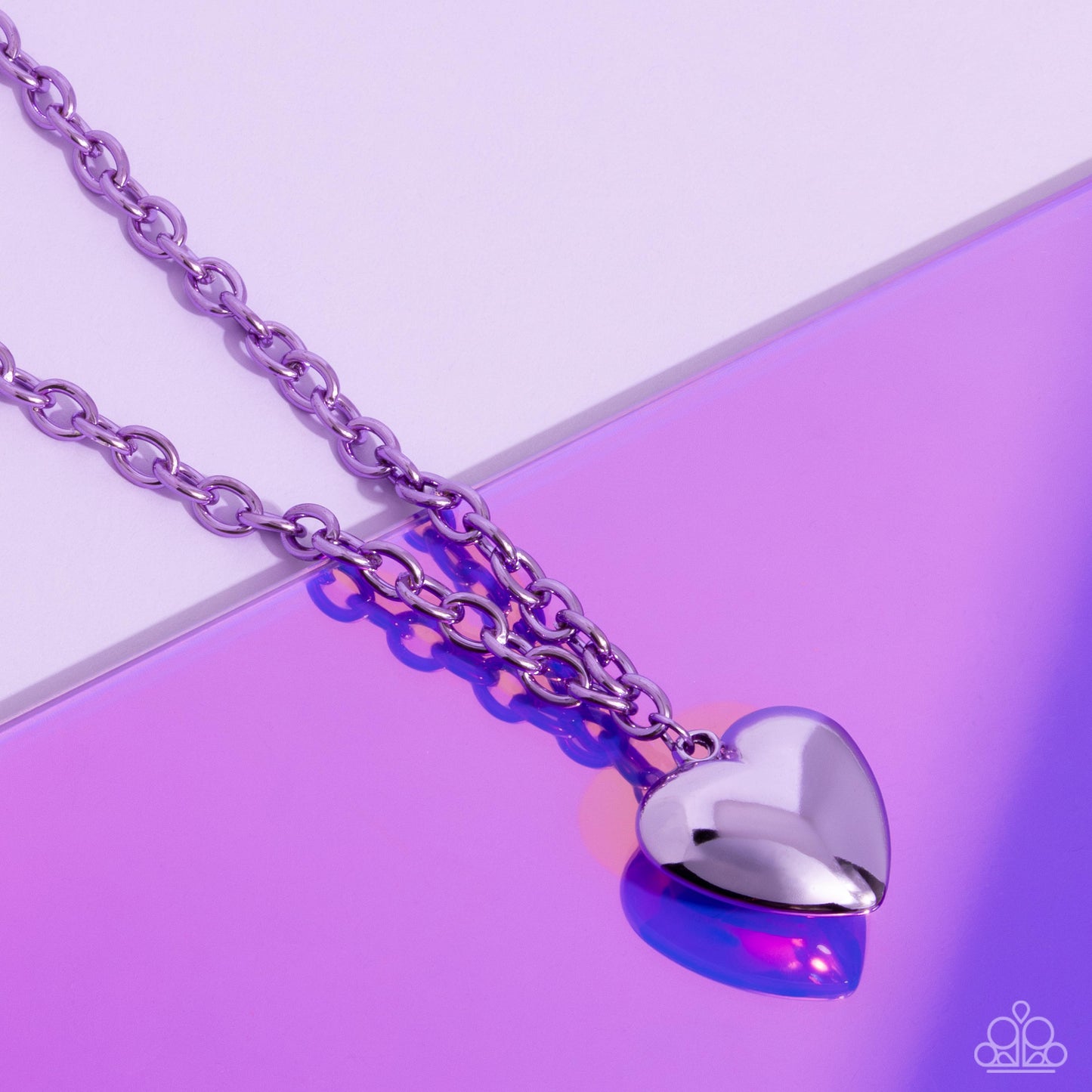 Loving Luxury - Purple Dipped Metal Heart Pendant Necklace - Paparazzi Accessories