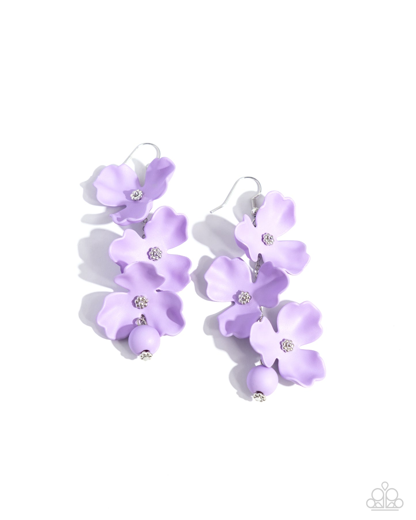 Plentiful Petals - Purple Flower Fishhook Earrings - Paparazzi Accessories