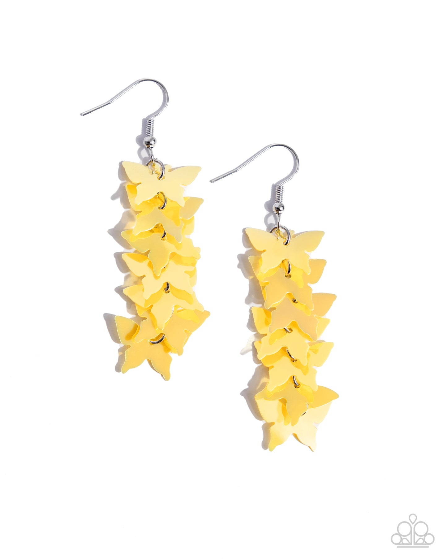 Aerial Ambiance - Yellow Fishhook Earrings - Paparazzi Accessories