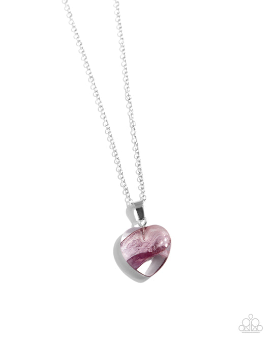 HEART Exhibition - Purple Necklace - Paparazzi Accessories
