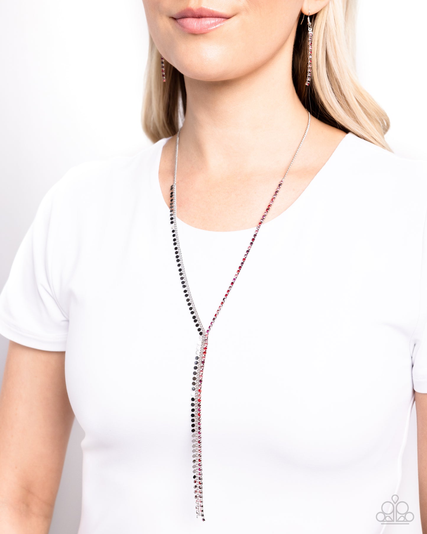 Elongated Eloquence - Red Necklace - Paparazzi Accessories