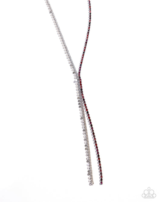 Elongated Eloquence - Red Necklace - Paparazzi Accessories