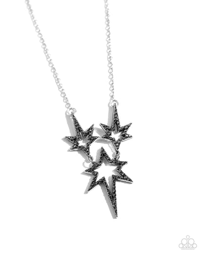 Explosive Exhibit - Silver Necklace - Paparazzi Accessories