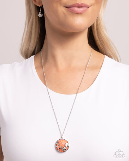 Opulent Ostentation - Orange Shell Necklace - Paparazzi Accessories