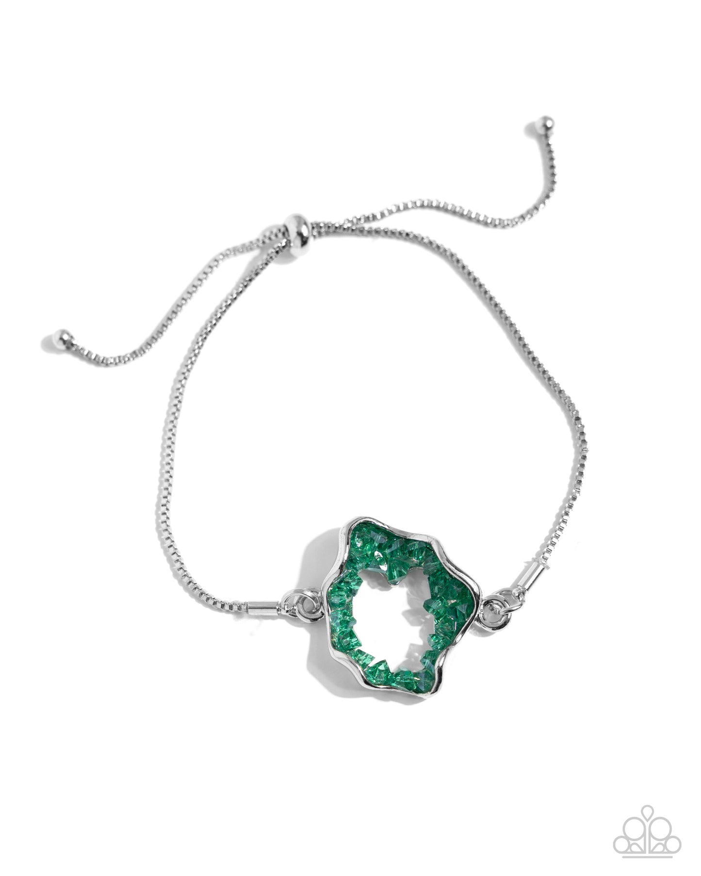 Geode Greeting - Green Sliding Knot Closure Bracelet - Paparazzi Accessories