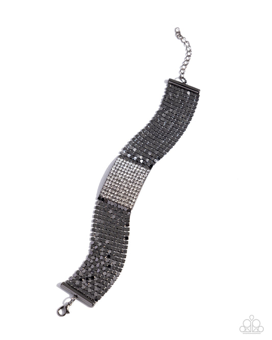 Disco Dame - Black Gunmetal Clasp Bracelet - Paparazzi Accessories
