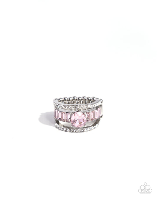 Dramatic Decadence - Pink Ring - Paparazzi Accessories