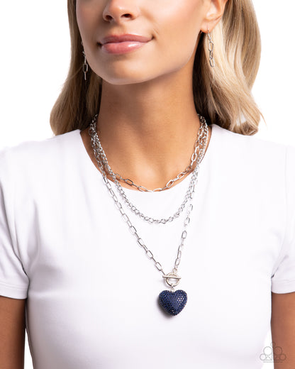 HEART Gallery - Blue Necklace - Paparazzi Accessories