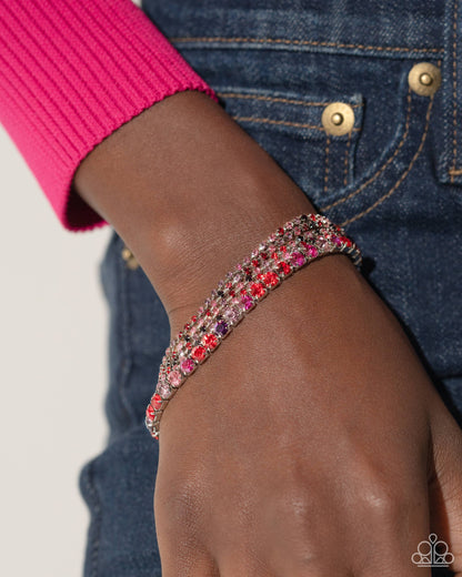 Serendipitous Strands - Red Clasp Bracelet - Paparazzi Accessories