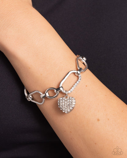 HEART Director - White Clasp Bracelet - Paparazzi Accessories