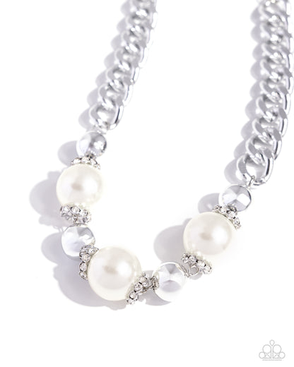 Generously Glossy - White Necklace - Paparazzi Accessories