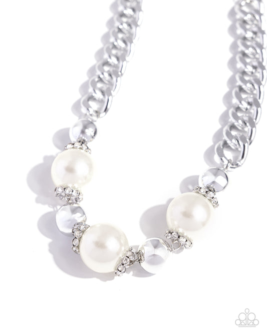 Generously Glossy - White Necklace - Paparazzi Accessories