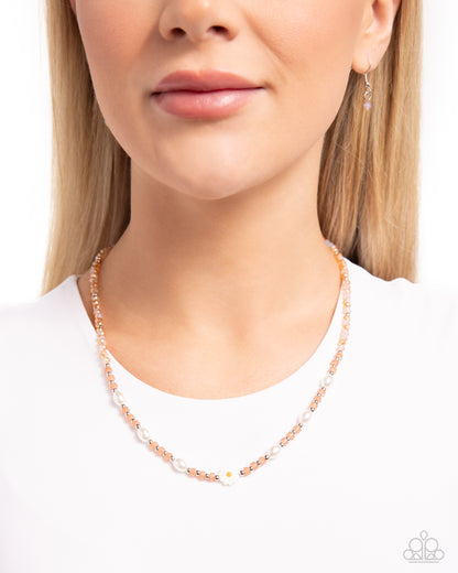 Daisy Deal - Orange Necklace - Paparazzi Accessories