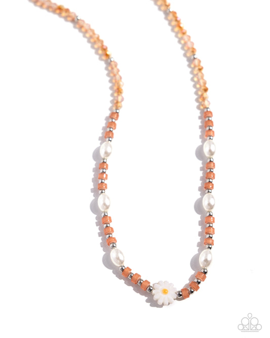 Daisy Deal - Orange Necklace - Paparazzi Accessories