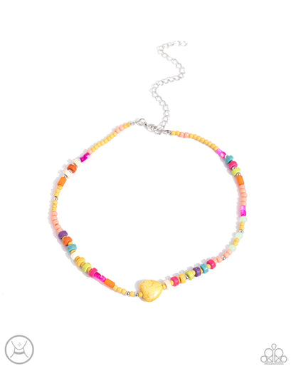 Y2K Energy - Yellow Choker Necklace - Paparazzi Accessories