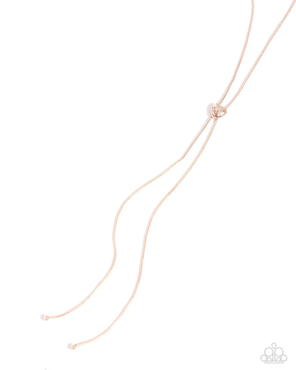 Raised Rose - Rose Gold Necklace - Paparazzi Accessories