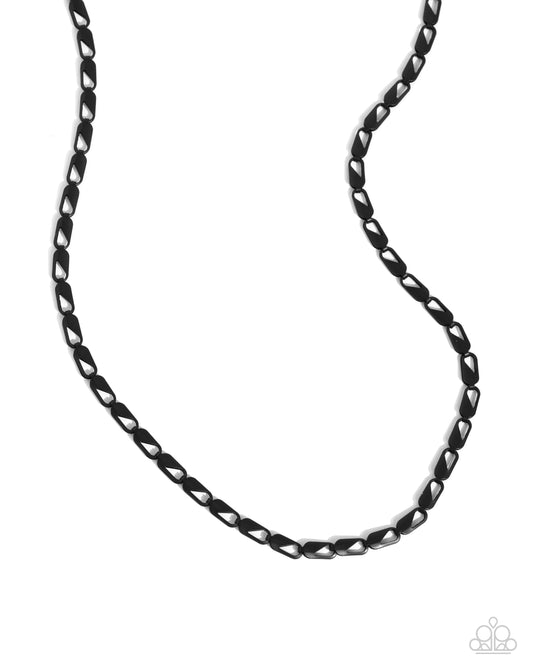 Casually Charged - Black Dipped Metal Chain Urban Necklace - Paparazzi Accessories