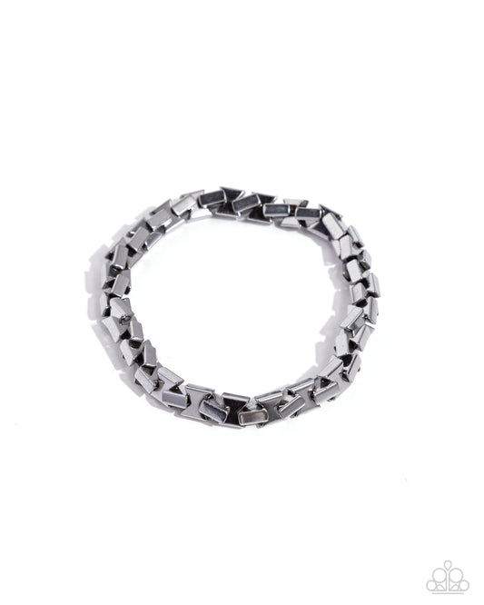 Interlocked Ideal - Silver Urban Stretchy Bracelet - Paparazzi Accessories