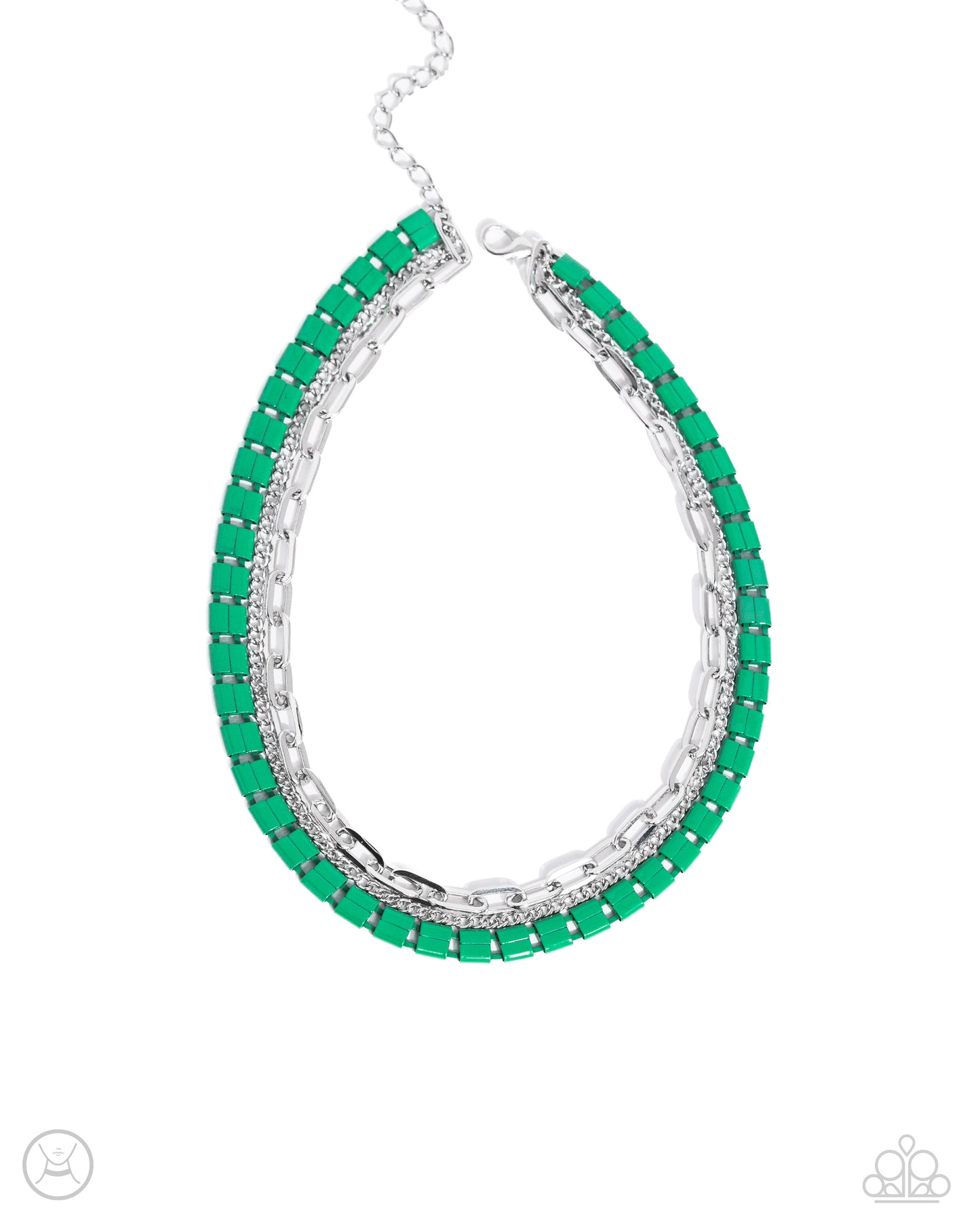 LAYER of the Year - Green Dipped Metal Necklace - Paparazzi Accessories