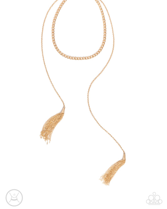 Tassel Theme - Gold Curb Chain Necklace - Paparazzi Accessories