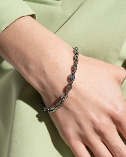 Abstract Adventure - Black Clasp Bracelet - Paparazzi Accessories