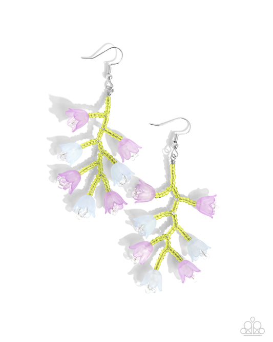 Beguiling Bouquet - Purple Fishhook Earrings - Paparazzi Accessories