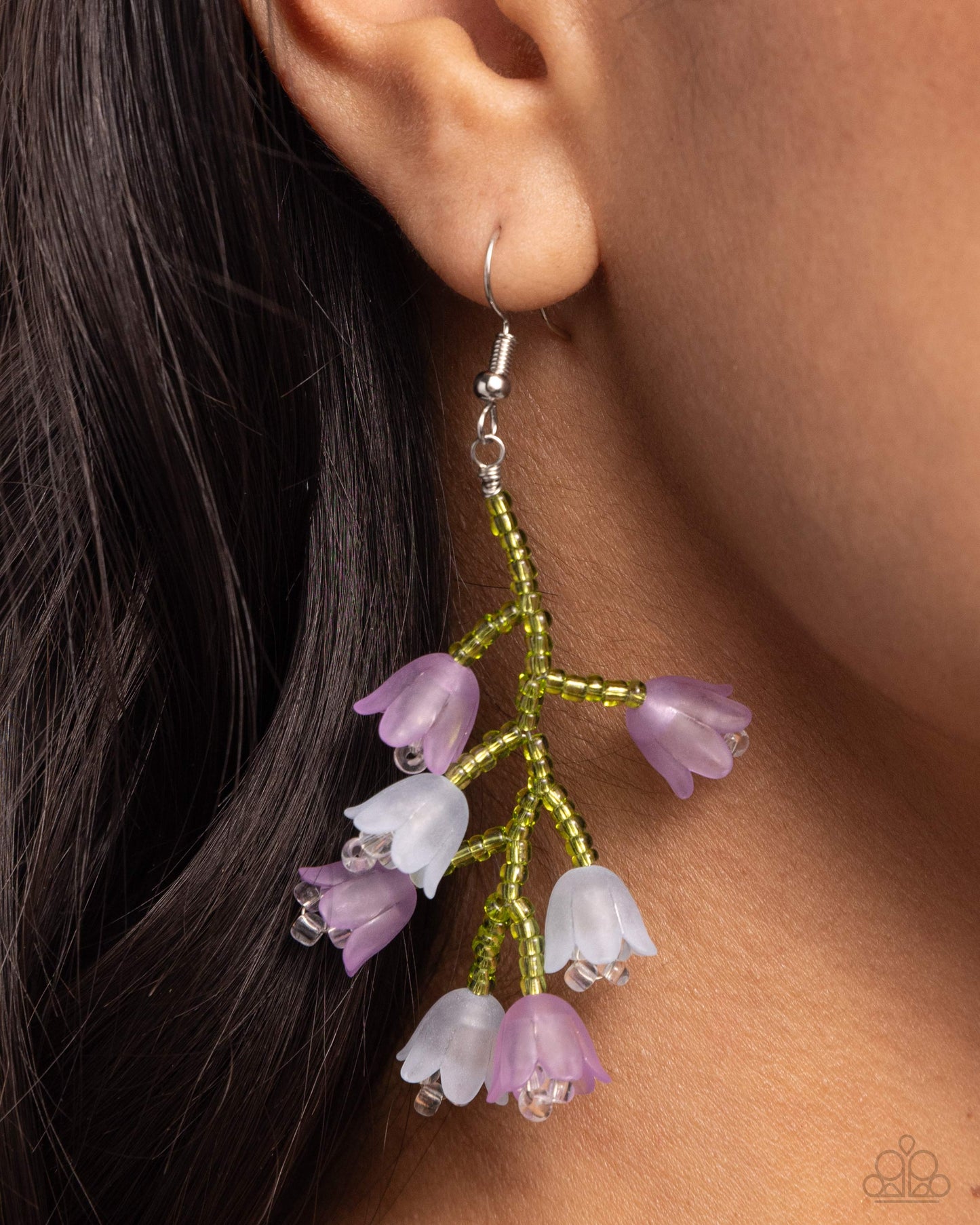 Beguiling Bouquet - Purple Fishhook Earrings - Paparazzi Accessories