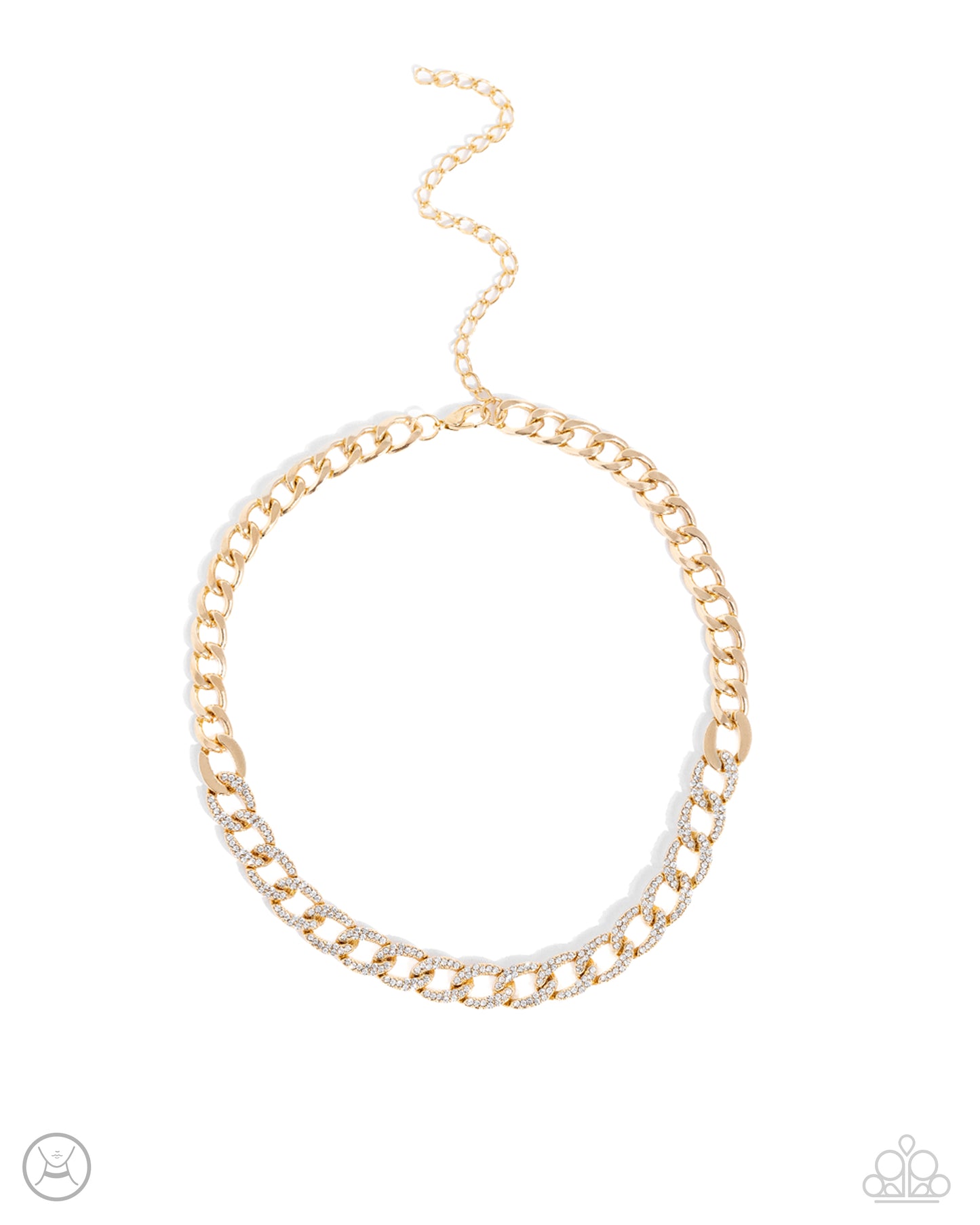 Fiercely Independent - Gold Curb Chain Choker Necklace - Paparazzi Accessories