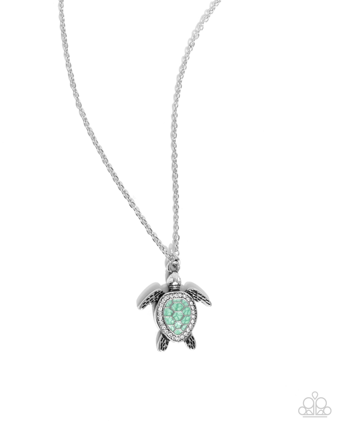 Turtle Tourist - Green Turtle Pendant Necklace - Paparazzi Accessories