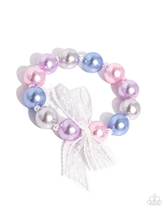 Girly Glam - Multi Pearl Stretchy Bracelet - Paparazzi Accessories
