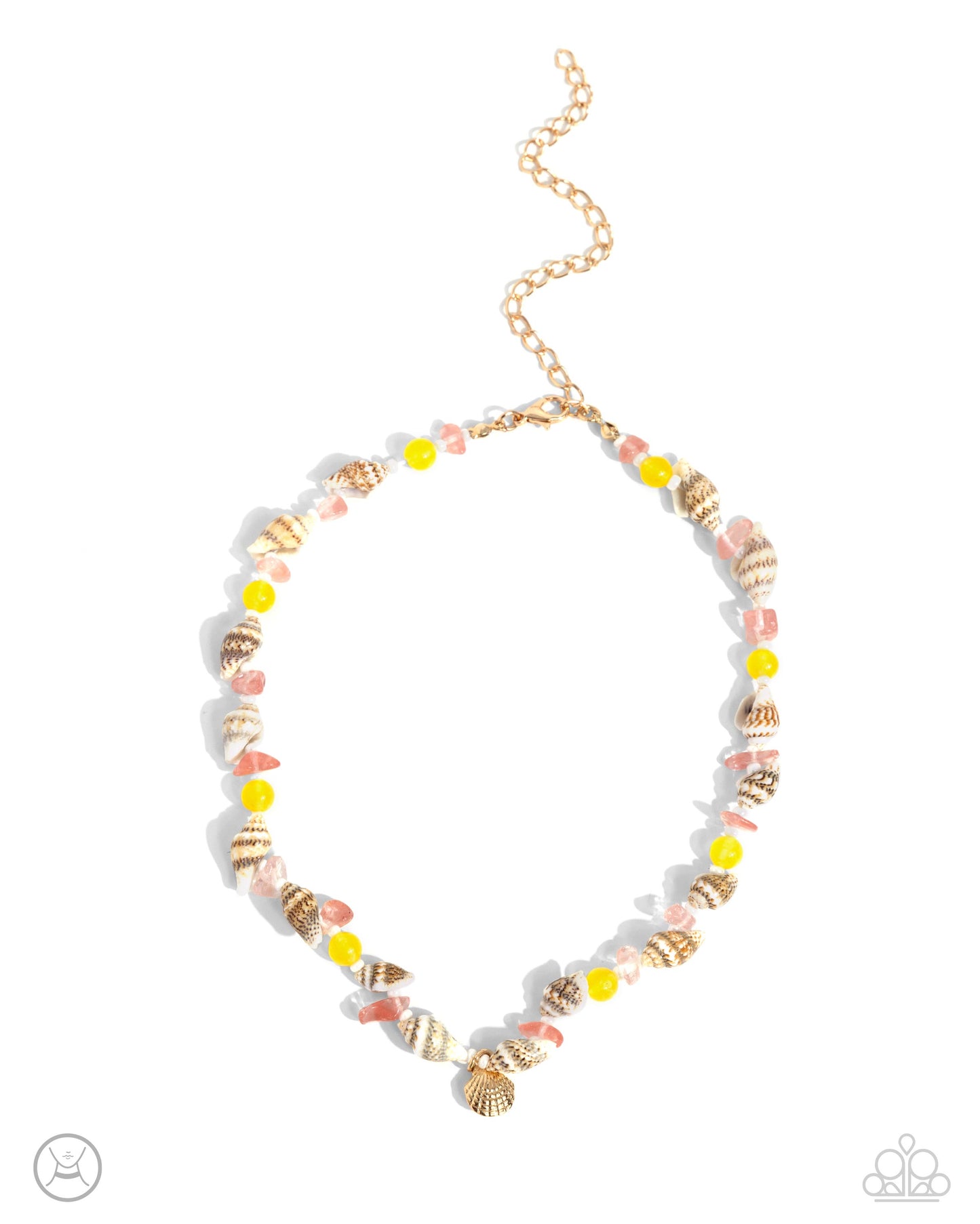 SAND-sational Season - Multi Seashell Choker Necklace - Paparazzi Accessories