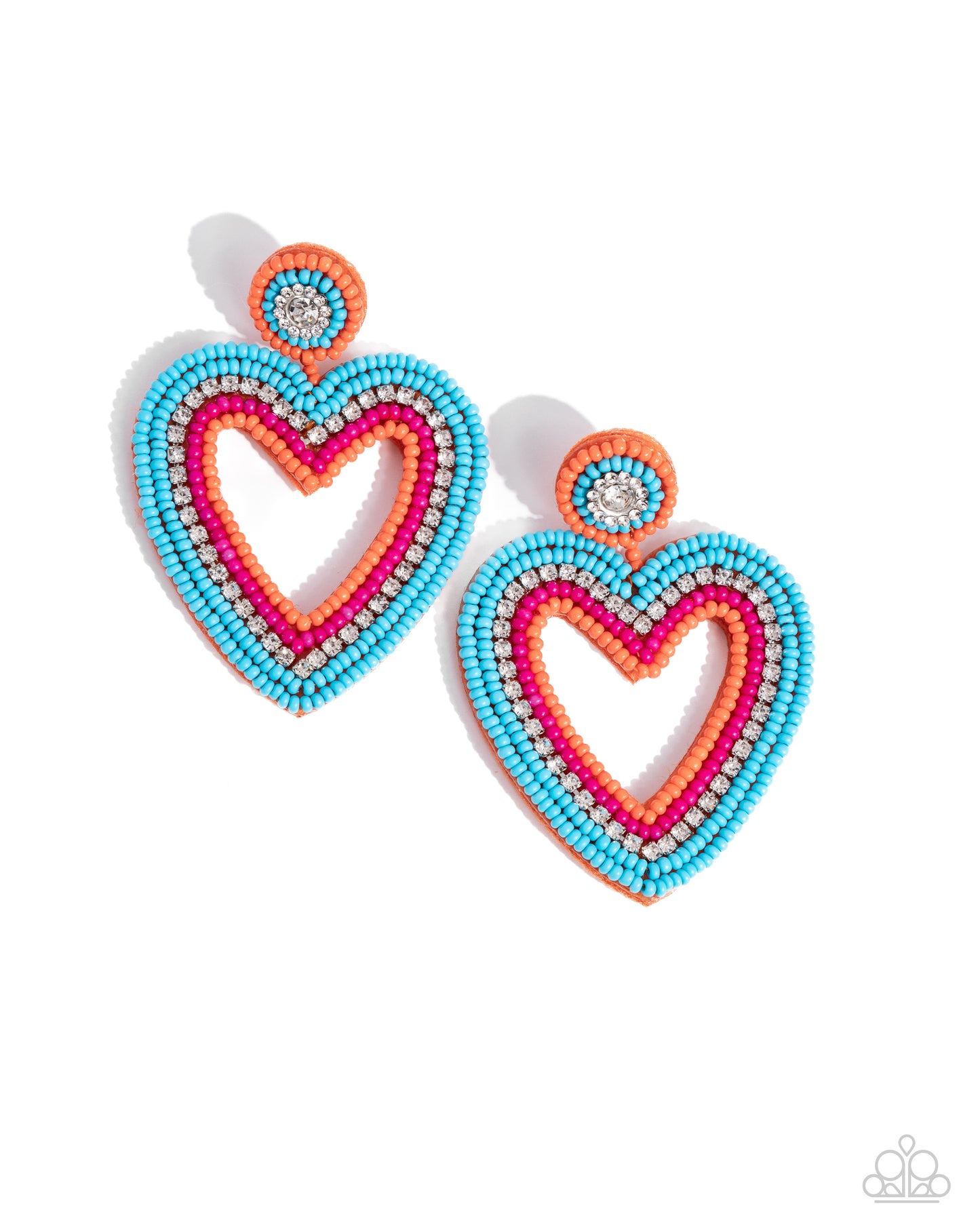 Headfirst Heart - Orange Seed Bead Earrings - Paparazzi Accessories