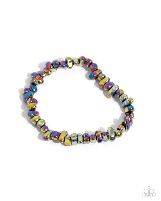 Charming Caliber - Multi Oil Spill Stretchy Bracelet - Paparazzi Accessories