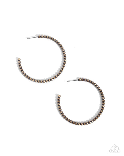 Manufactured Monochromatic - Brass Hoop Earrings - Paparazzi Accessories