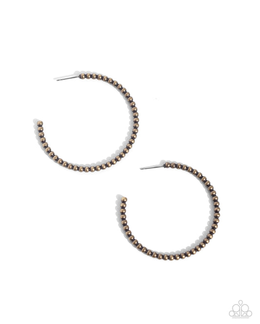 Manufactured Monochromatic - Brass Hoop Earrings - Paparazzi Accessories