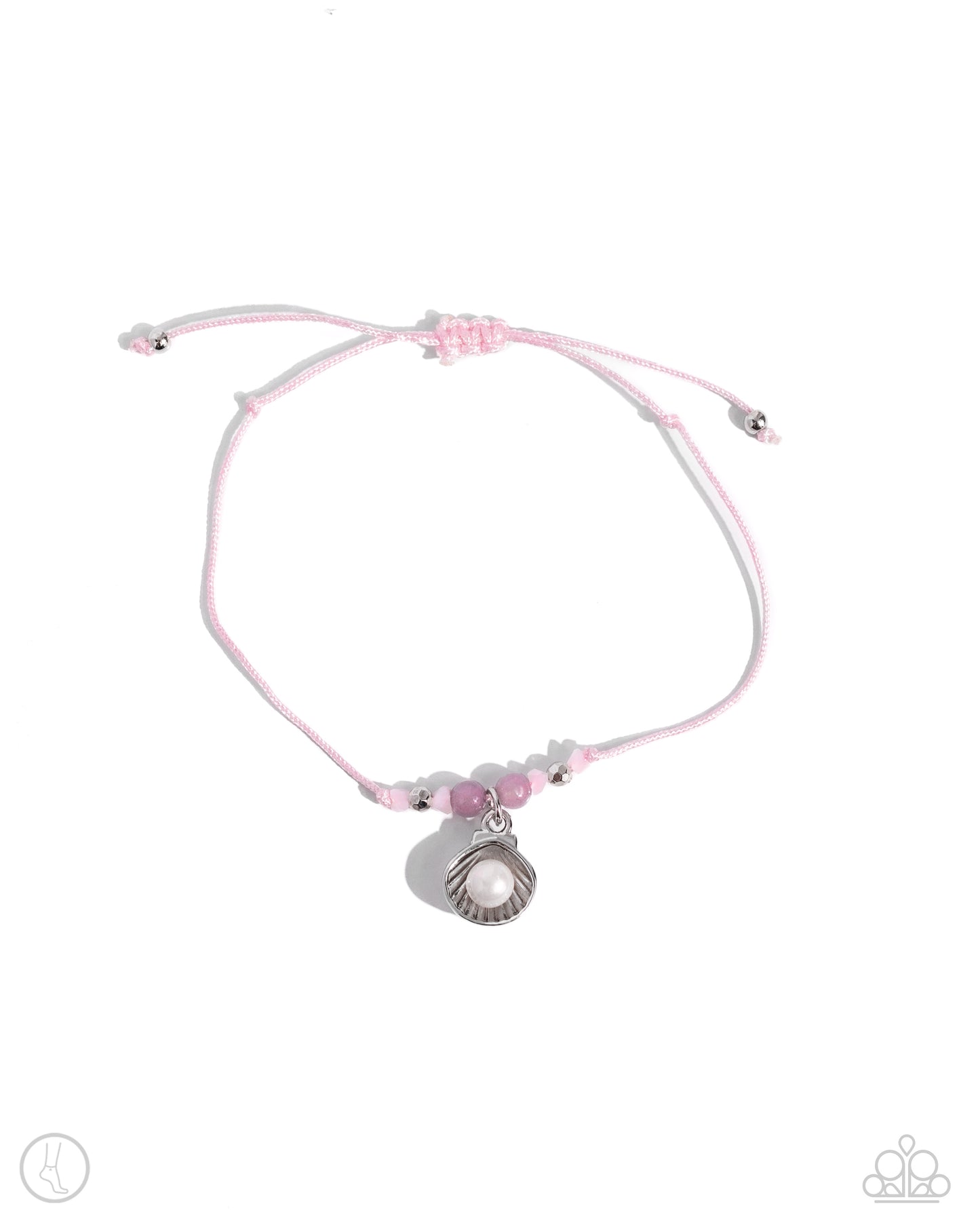 Oyster Overture - Pink Anklet - Paparazzi Accessories