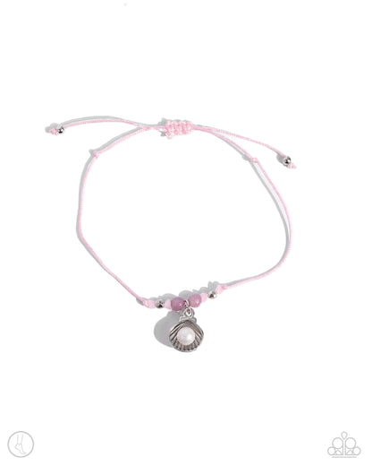 Oyster Overture - Pink Anklet - Paparazzi Accessories