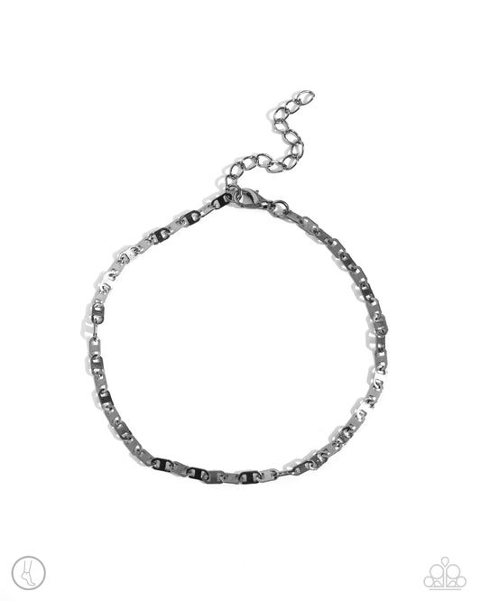 Linked Legacy - Black Clasp Anklet - Paparazzi Accessories